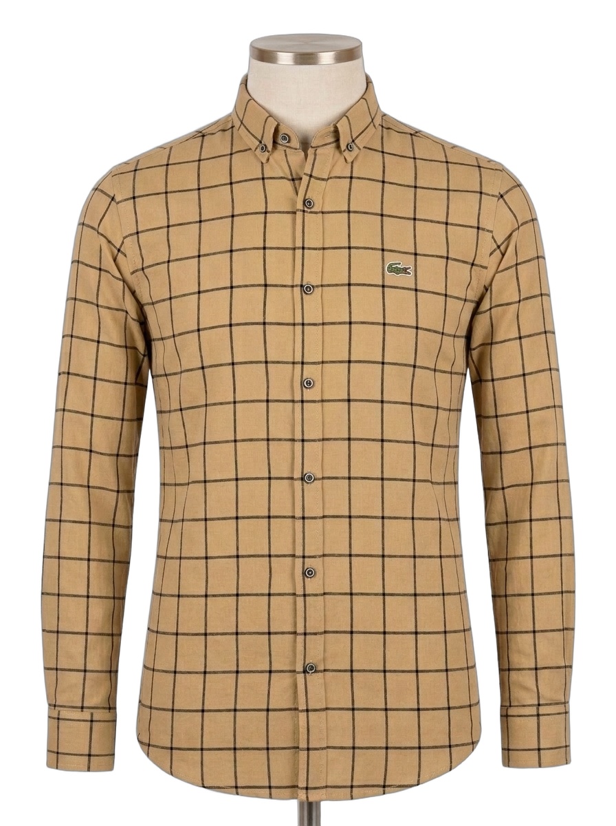 Camel Windowpane Check Shirt